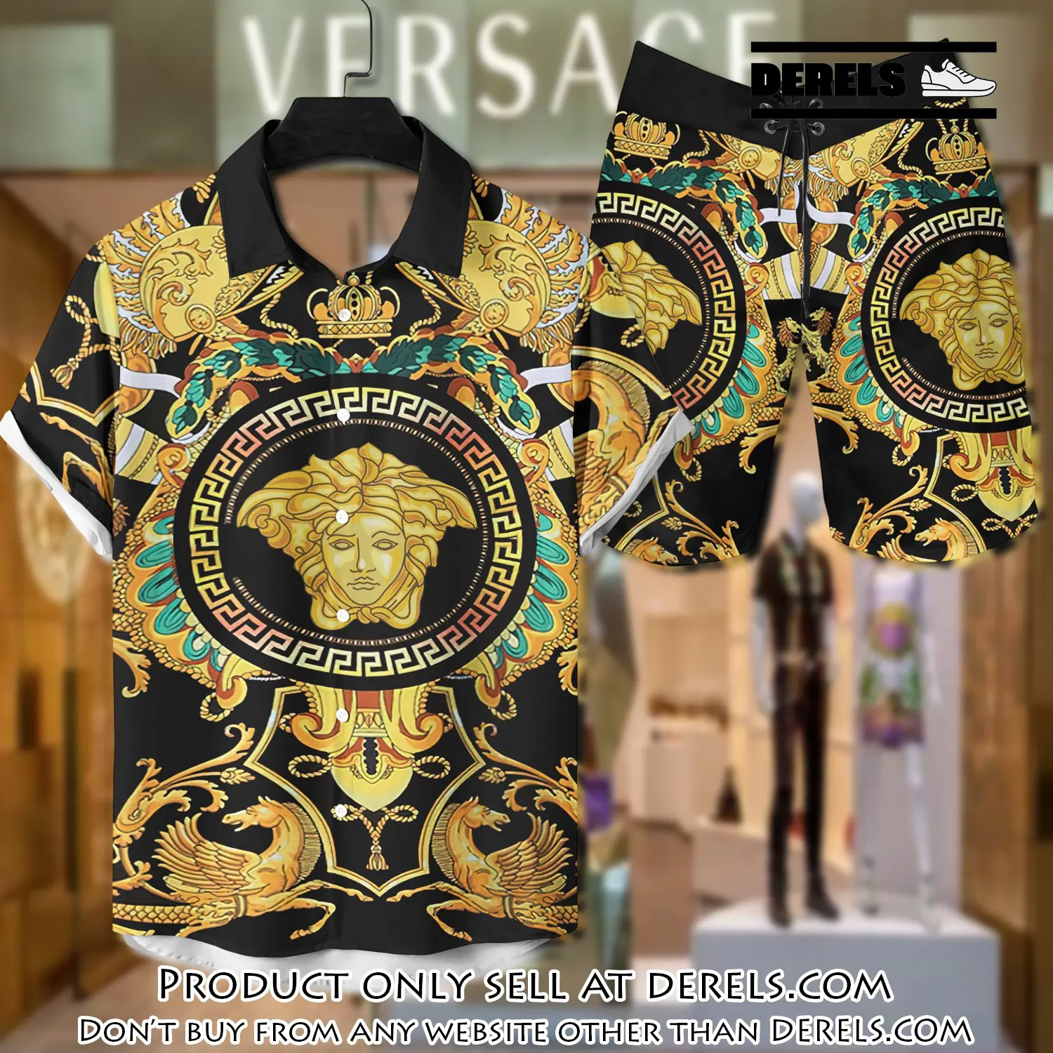 Versace luxury hawaiian shirt & short set lhs1211 dr1523546